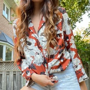 Zara floral print blouse